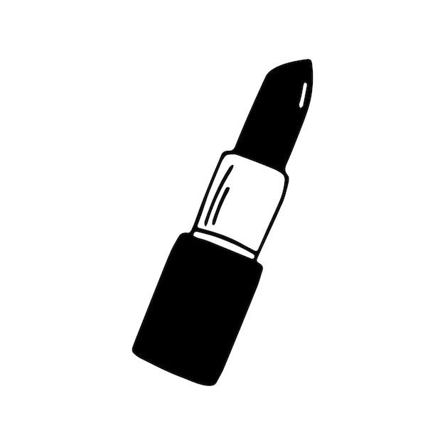 Vector schattig hand getrokken doodle lippenstift pictogram. geïsoleerd op een witte achtergrond. vector voorraad illustratie.