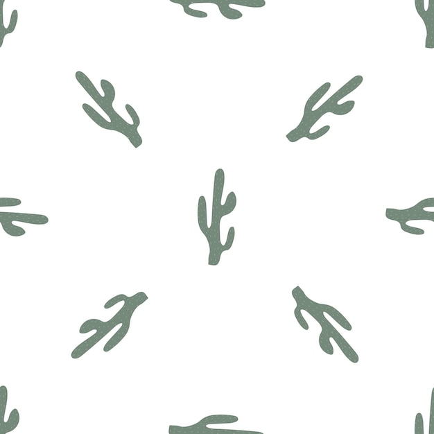 Schattig handgetekende cactussen naadloos patroon Mexicaans symbool Wild West thema