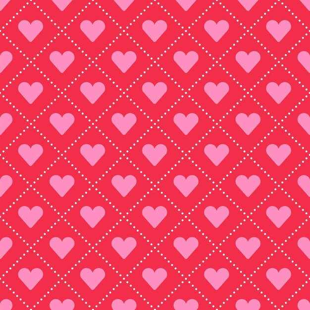 Schattig hart liefde Valentijnsdag rood roze patroon streep streepje lijn achtergrond vector cartoon afbeelding