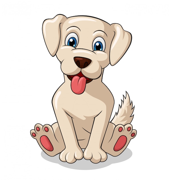 Vector schattig hond zittend cartoon