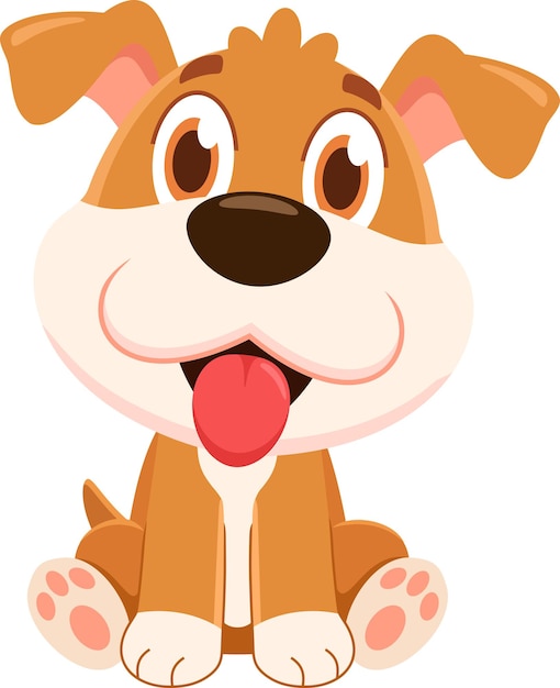 Vector schattig hondje dier animatie personage