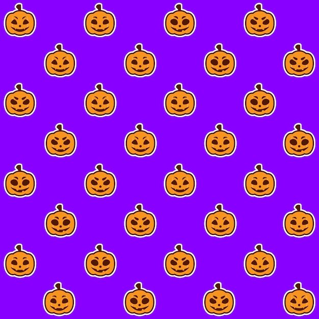 Schattig Jack O Lantern pompoen gezicht Halloween naadloze patroon