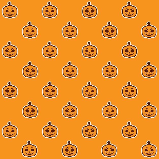 Schattig Jack O Lantern pompoen gezicht Halloween naadloze patroon