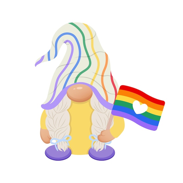 Schattig kaboutermeisje met LGBT-vlag Pride-maand