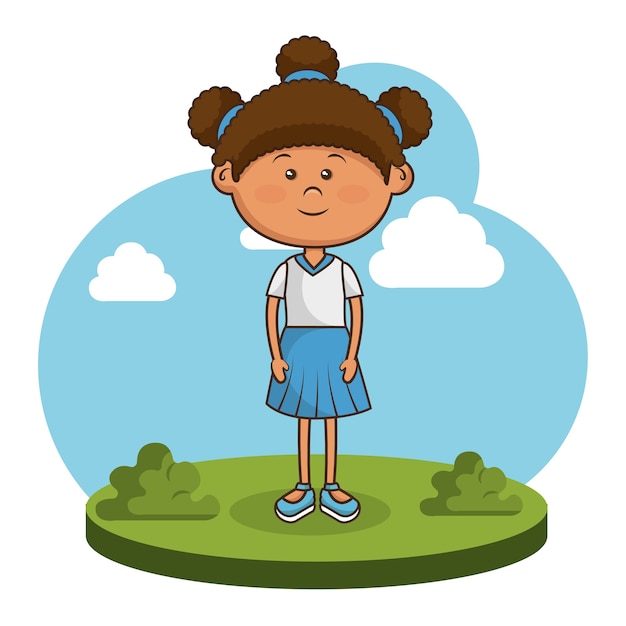 schattig klein meisje karakter vector illustratie ontwerp