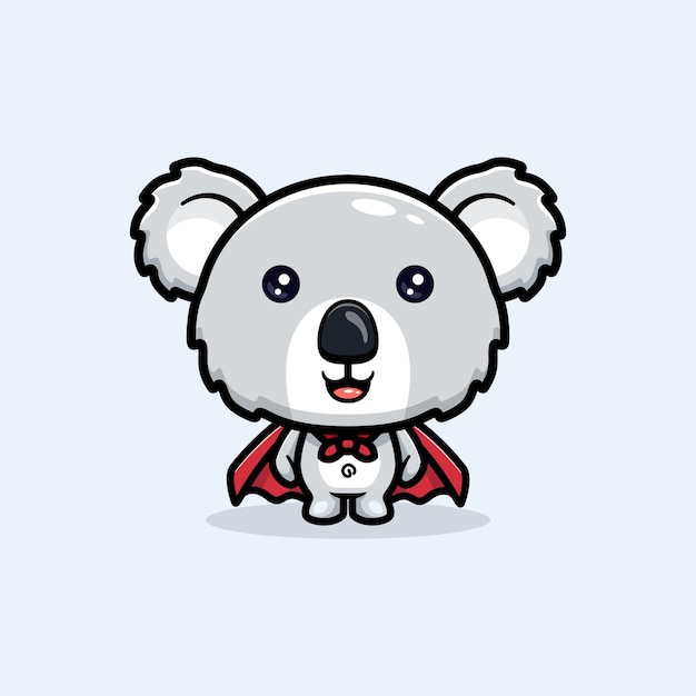 Schattig, koala, karakter, mascotte, spotprent, vector, illustratie