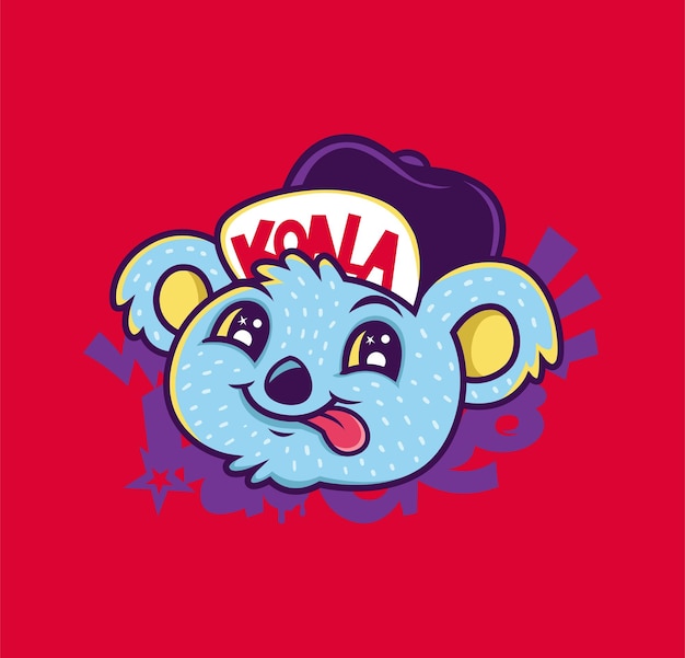 Vector schattig koala-personage met hoed