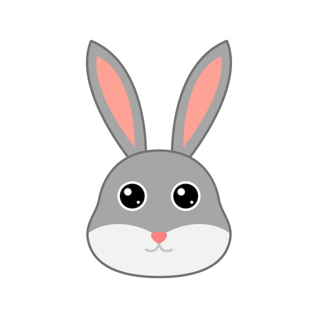 Schattig konijn gezicht geïsoleerd op een witte achtergrond