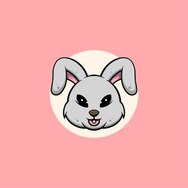 Schattig konijn lachend gezicht cartoon afbeelding