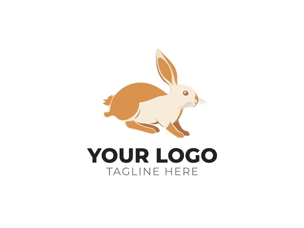 Schattig konijn Logo Vector Design