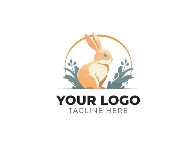 Schattig konijn logo vector design