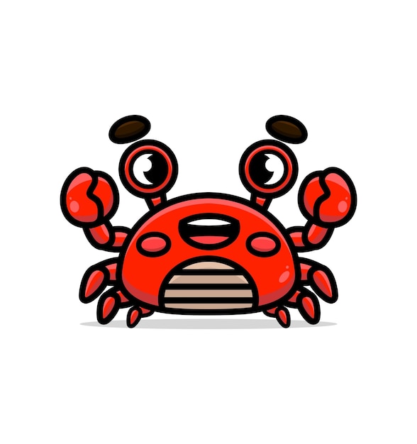 Schattig krab mascotte ontwerp