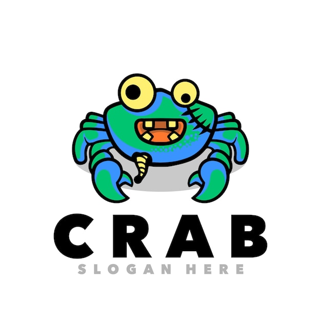 Vector schattig krab zombie mascotte logo