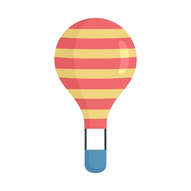 Vector schattig luchtballonpictogram vlakke afbeelding van schattig luchtballon vectorpictogram dat op witte achtergrond wordt geïsoleerd