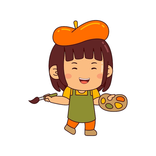 schattig meisje cartoon personage vector illustratie