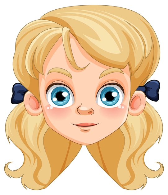 Vector schattig meisje gezicht met blonde haren vector