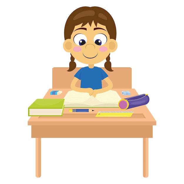 Schattig meisje huiswerk