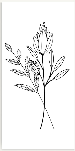 Schattig met één hand getekende bloemen elementen Doodle vector illustratie voor bruiloft ontwerp en logo