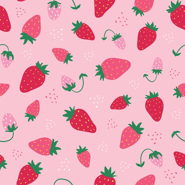 Schattig naadloos patroon van zoete aardbeien aardbei achtergrond textieldruk voor baby