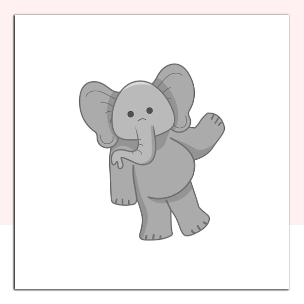 Vector schattig olifant dier cartoon illustratie