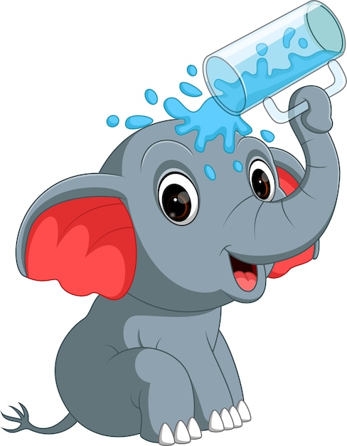 Schattig olifant met glas