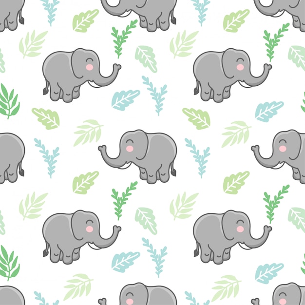 Vector schattig olifant naadloos patroon