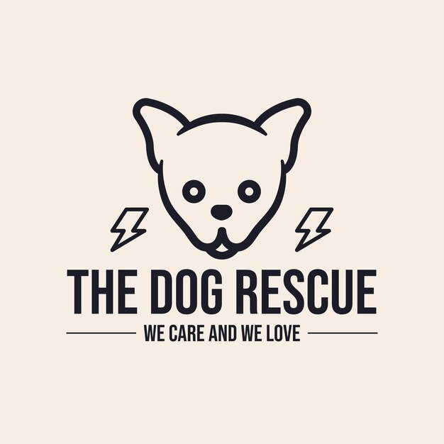 schattig overzicht hond hoofd logo concept