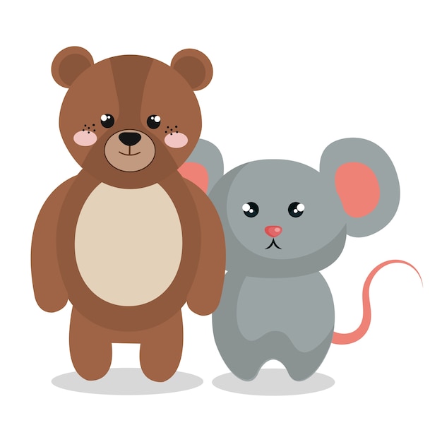 Schattig paar knuffels vector illustratie ontwerp