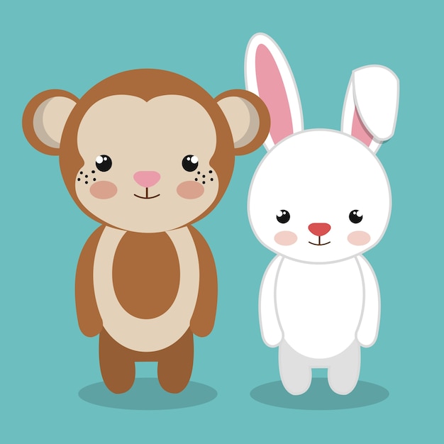 schattig paar knuffels vector illustratie ontwerp
