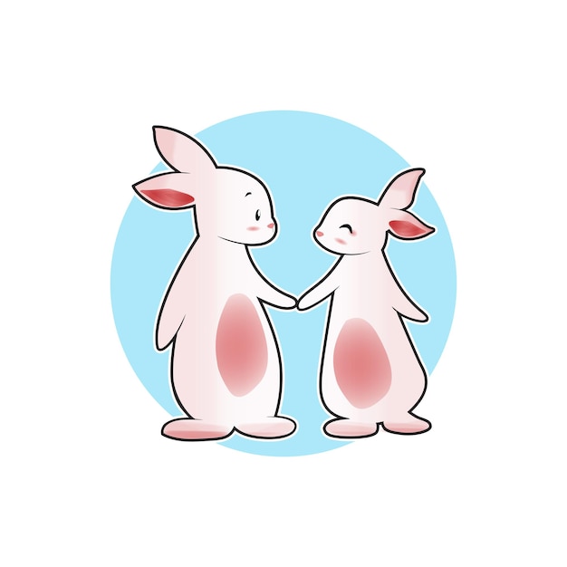 schattig paar konijn vector illustratie ontwerp
