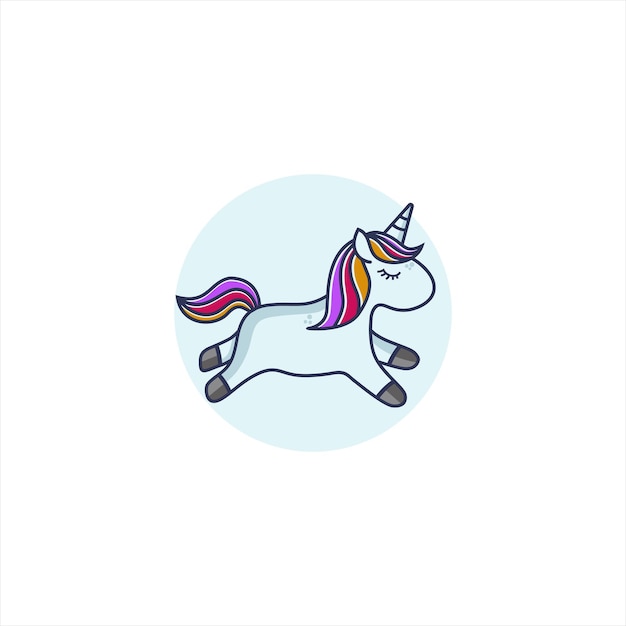 schattig paard cartoon logo vector pictogram illustratie