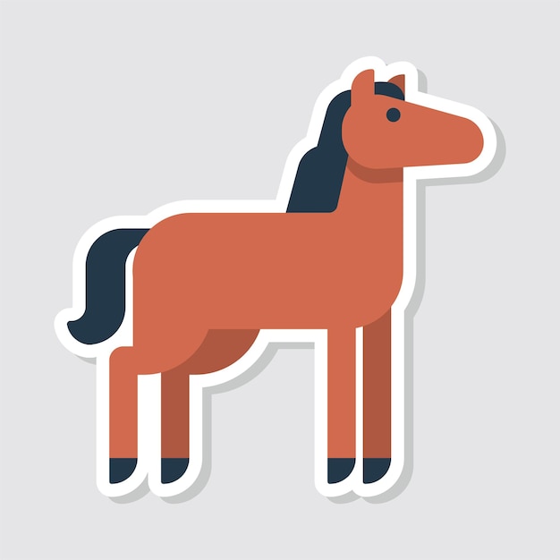 Schattig paard sticker vectorillustratie