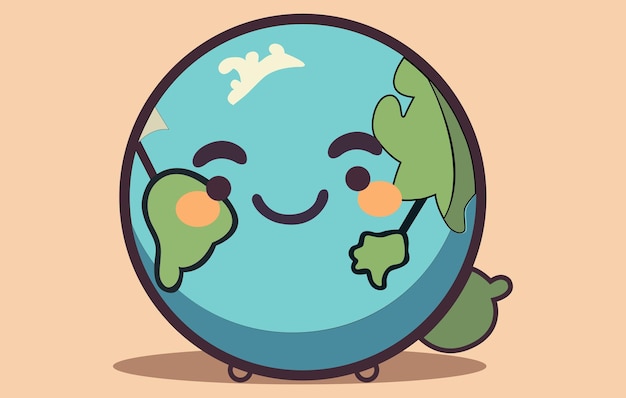 Schattig planeet aarde karakter selfie vectorillustratie te nemen