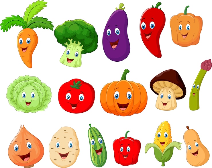 Vector schattig plantaardig stripfiguur