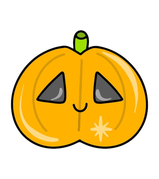 Schattig pompoen vector pictogram. Herfst Halloween-sticker.