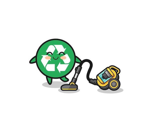 Schattig recycling bedrijf stofzuiger illustratie schattig ontwerp