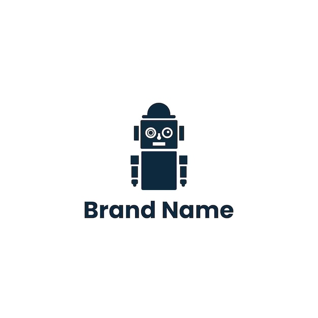 Schattig robot hoofd mascotte logo sjabloon