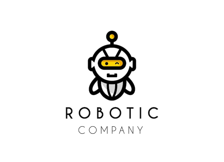 Vector schattig robotlogo-ontwerp chatboot kunstmatige intelligentie logo-ontwerp