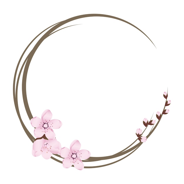 schattig sakura krans rond frame met kersenbloemen