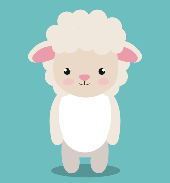 schattig schapen boerderij geïsoleerd pictogram ontwerp