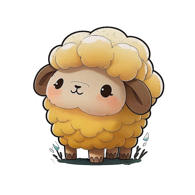 Schattig schapen kawaii vector