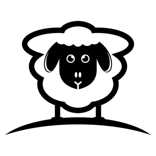 Schattig schapen logo vector pictogram illustratie ontwerp