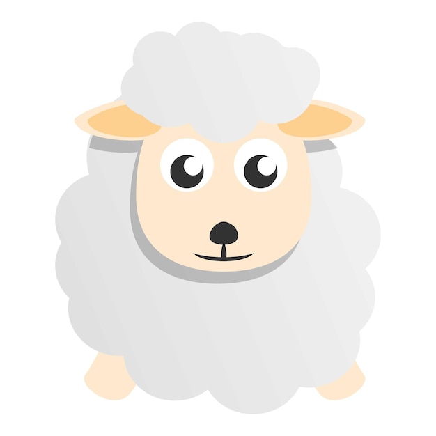 Schattig schapen mascotte pictogram Cartoon van schattige schapen mascotte vector pictogram voor webdesign geïsoleerd op een witte achtergrond