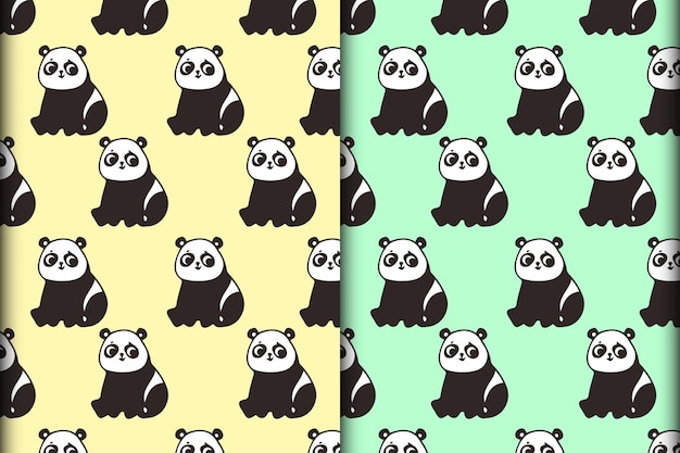 schattig schattig panda cub vector illustratie patroon zitten en zijn hoofd draaien