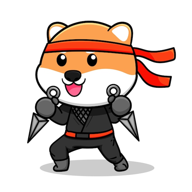 Schattig shiba inu ninja-ontwerp