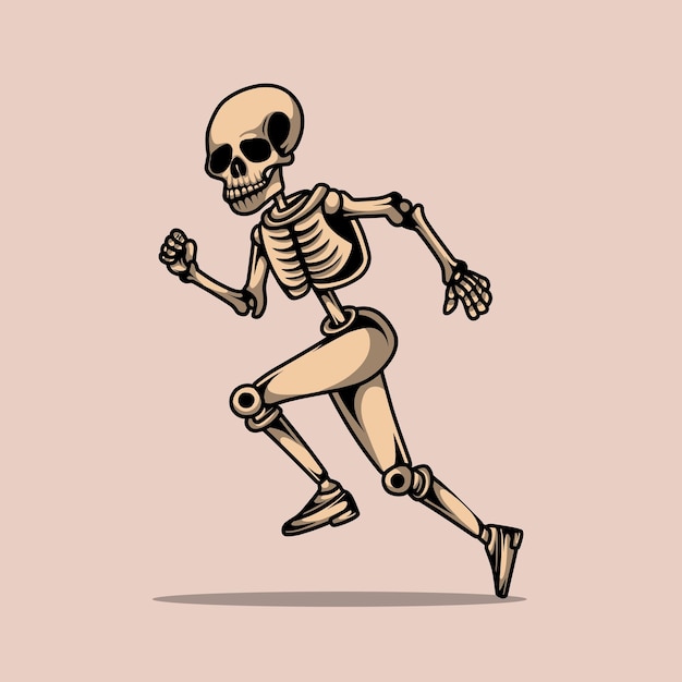 Vector schattig skelet karakter kleurplaat illustratie