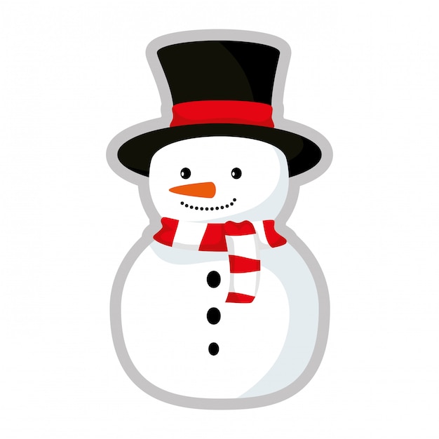 Vector schattig sneeuwpop kerst karakter