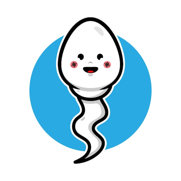 Vector schattig sperma mascotte vector ontwerp