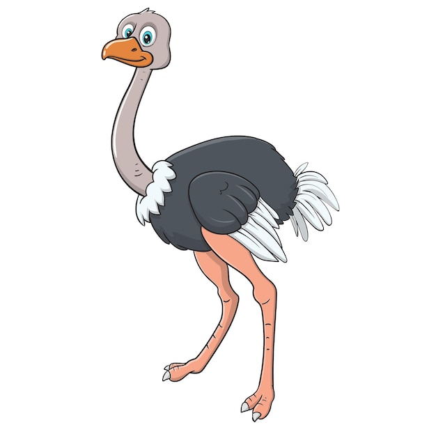 Vector schattig struisvogel cartoon
