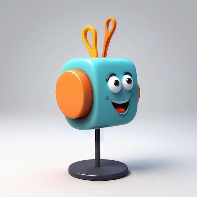 schattig tekenfilm personage van tv met 3d rendering 3d illustratie schattig cartoon personage van TV wi